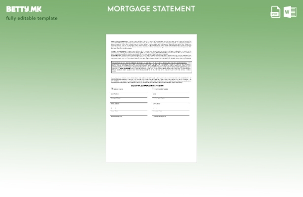 Извод за хипотека од банка во модерен стил USA Etrade во шаблон за формати Word 